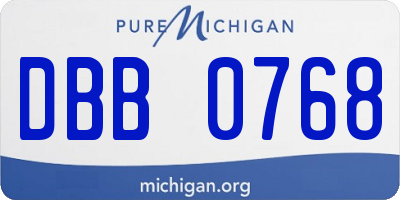 MI license plate DBB0768
