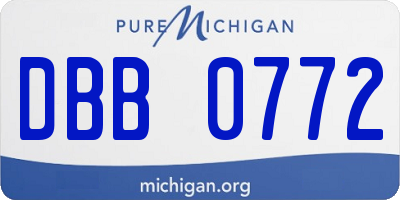 MI license plate DBB0772