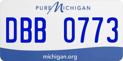 MI license plate DBB0773
