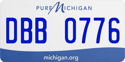 MI license plate DBB0776