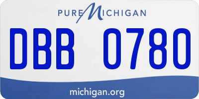 MI license plate DBB0780
