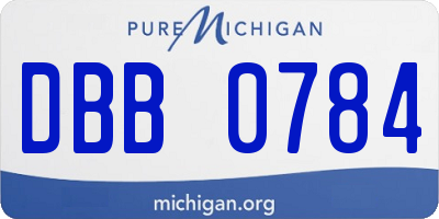 MI license plate DBB0784