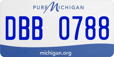 MI license plate DBB0788