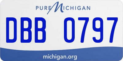 MI license plate DBB0797