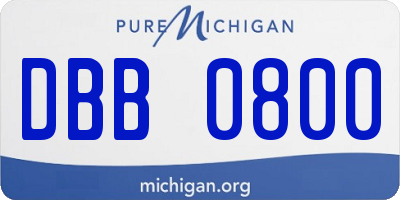MI license plate DBB0800