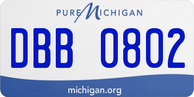 MI license plate DBB0802
