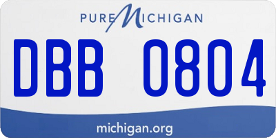 MI license plate DBB0804
