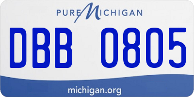MI license plate DBB0805