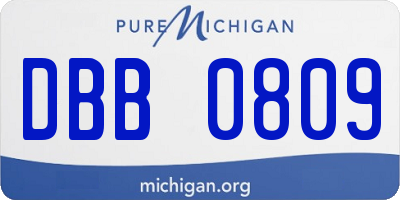 MI license plate DBB0809