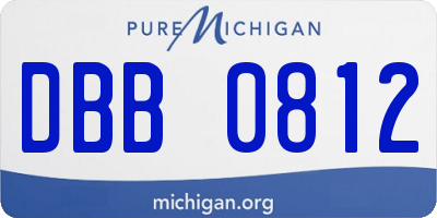 MI license plate DBB0812