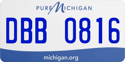 MI license plate DBB0816