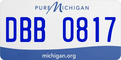 MI license plate DBB0817