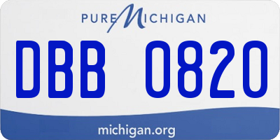 MI license plate DBB0820