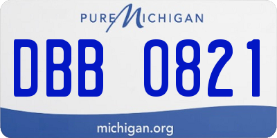 MI license plate DBB0821