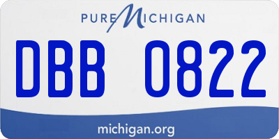 MI license plate DBB0822