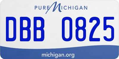 MI license plate DBB0825