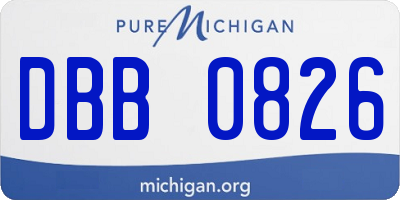 MI license plate DBB0826