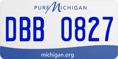 MI license plate DBB0827
