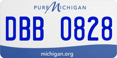 MI license plate DBB0828