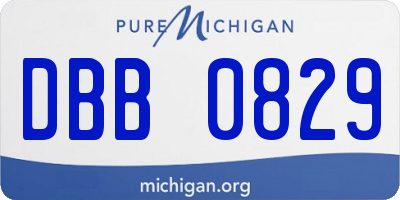 MI license plate DBB0829