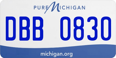 MI license plate DBB0830
