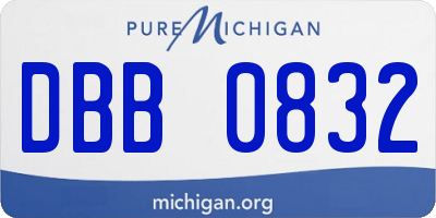 MI license plate DBB0832