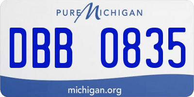 MI license plate DBB0835