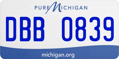 MI license plate DBB0839