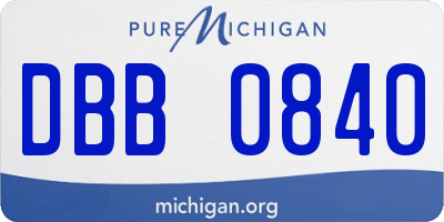 MI license plate DBB0840