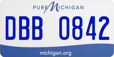 MI license plate DBB0842