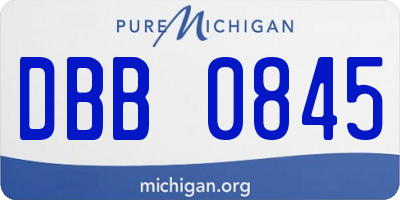 MI license plate DBB0845