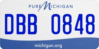 MI license plate DBB0848
