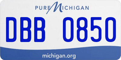 MI license plate DBB0850