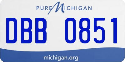 MI license plate DBB0851