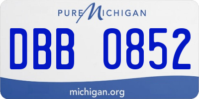 MI license plate DBB0852