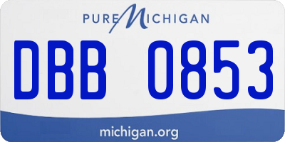 MI license plate DBB0853