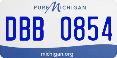 MI license plate DBB0854