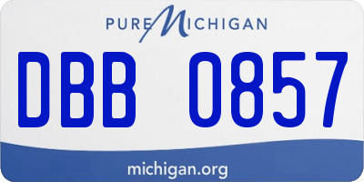MI license plate DBB0857