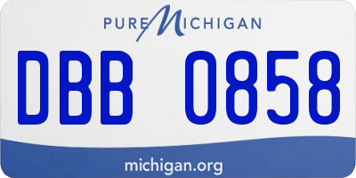 MI license plate DBB0858
