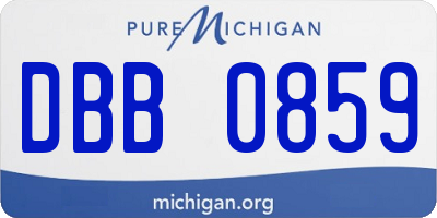 MI license plate DBB0859