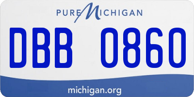 MI license plate DBB0860