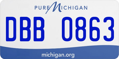 MI license plate DBB0863