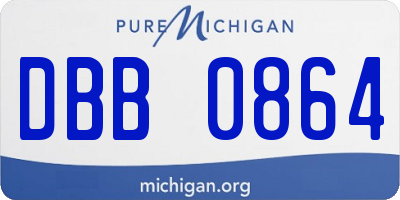 MI license plate DBB0864