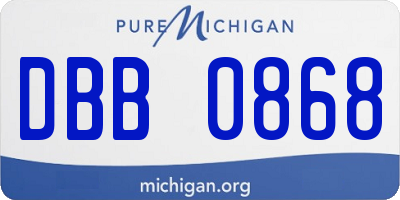 MI license plate DBB0868