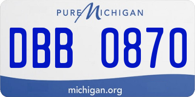 MI license plate DBB0870