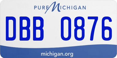 MI license plate DBB0876