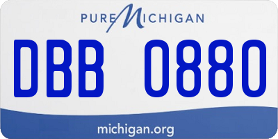 MI license plate DBB0880