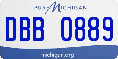 MI license plate DBB0889