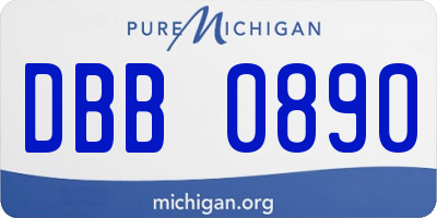 MI license plate DBB0890