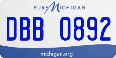 MI license plate DBB0892